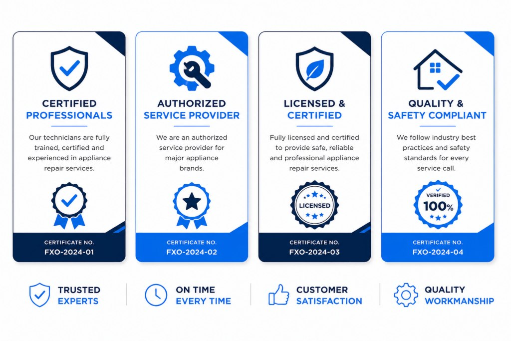 Appliance repair Yuma AZ certification
